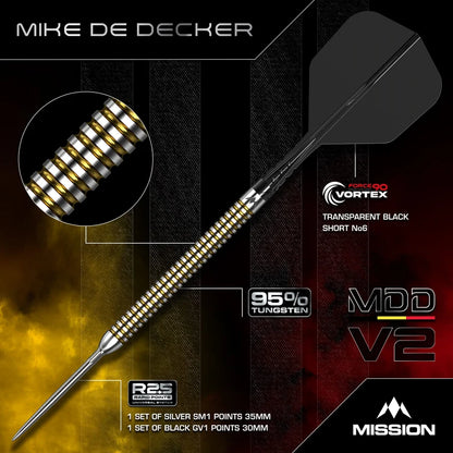 Mission - Mike De Decker V2 - 95% Tungsten Steel Tip Darts - 22g