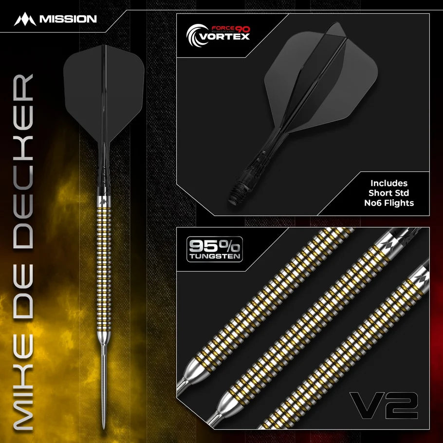Mission - Mike De Decker V2 - 95% Tungsten Steel Tip Darts - 22g