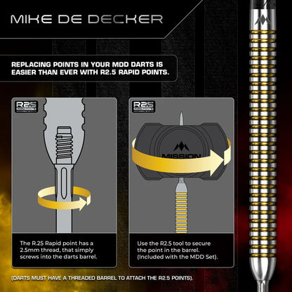 Mission - Mike De Decker V2 - 95% Tungsten Steel Tip Darts - 22g