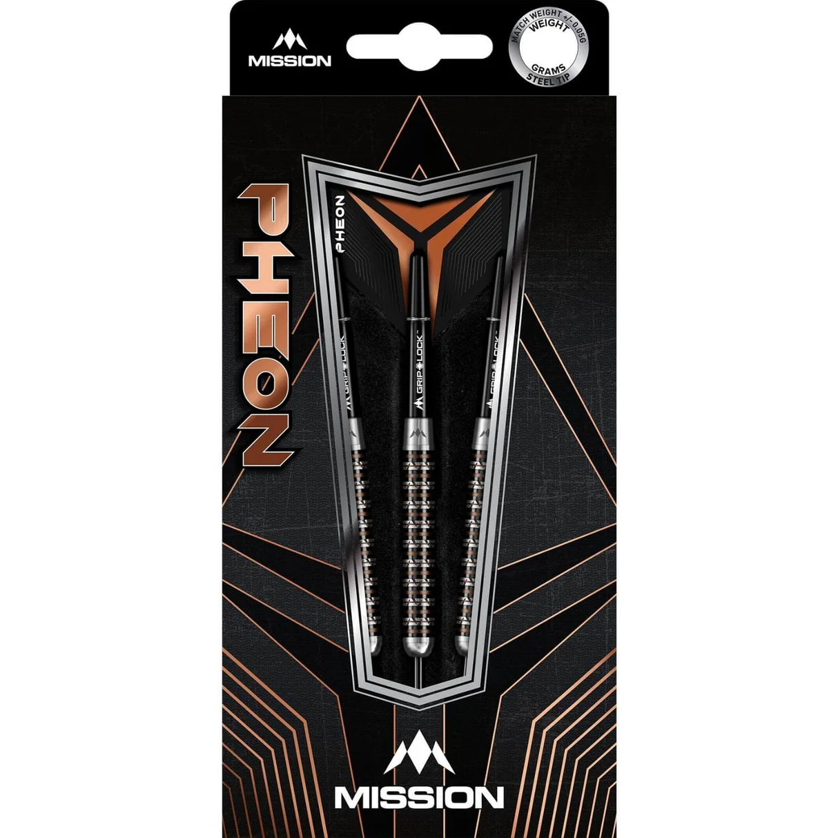 Mission - Pheon - 90% Tungsten Steel Tip Darts - 22g / 24g / 26g