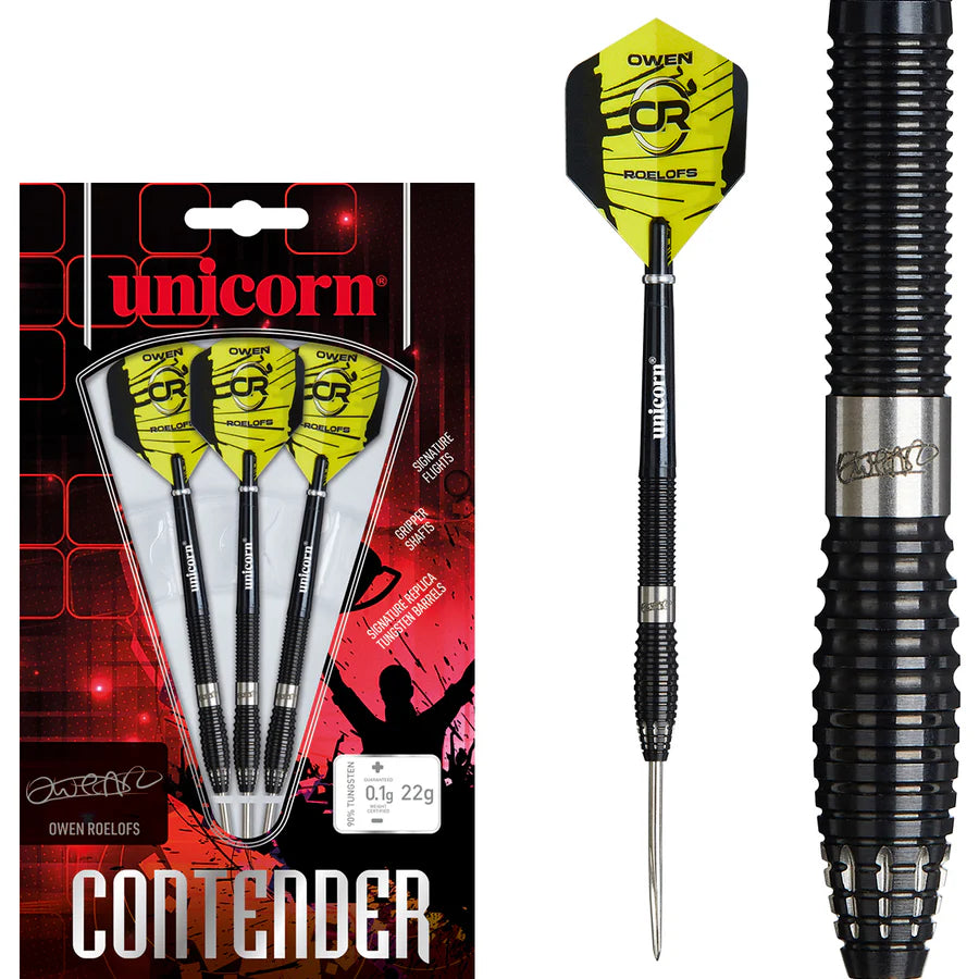 Unicorn Darts - Contender - Owen Roelofs -  90% Tungsten Steel Tip Darts