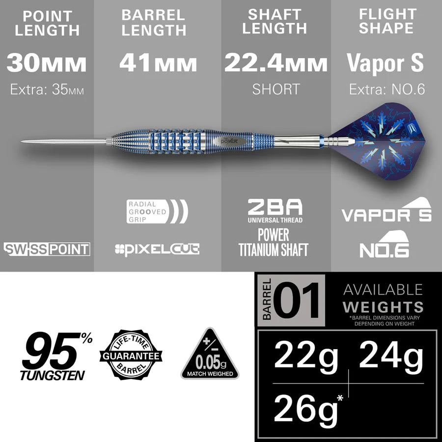 Target Darts  - Phil Taylor Power Gx2 Gen 12 Darts - 95% Tungsten Darts