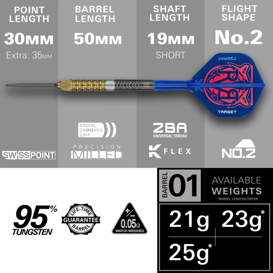 Target Darts - RVB Gen 6 SP Darts Raymond van Barneveld - 95% Tungsten