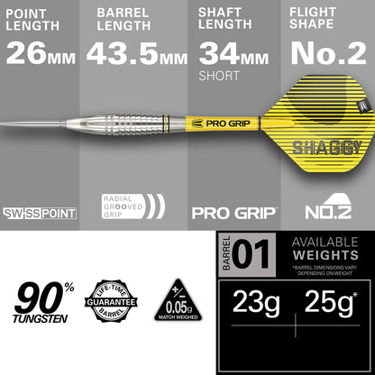 Target - Scott Williams Gen 1 Shaggy Darts - 90% Tungsten Darts