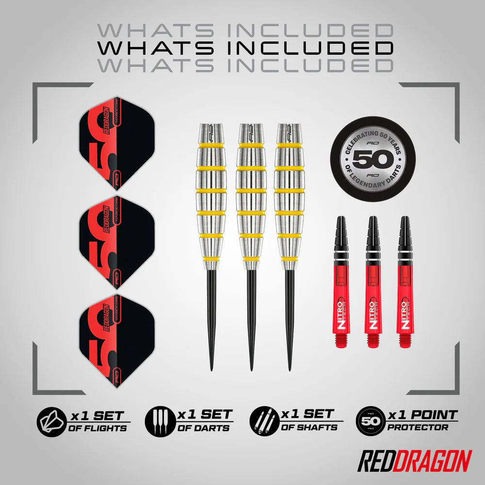 Red Dragon - 50th Anniversary - Chunky Stumpy 3 Darts - 85% Tungsten - 24g