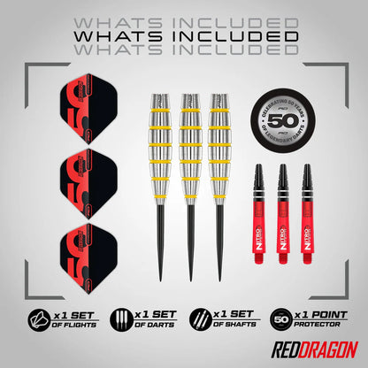 Red Dragon - 50th Anniversary - Chunky Stumpy 3 Darts - 85% Tungsten - 24g
