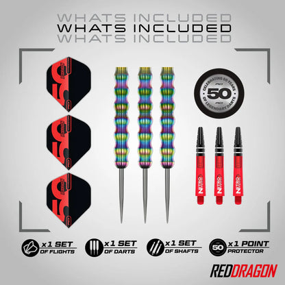 Red Dragon - 50th Anniversary - Shockwaves Darts - 90% Tungsten Darts - 26g