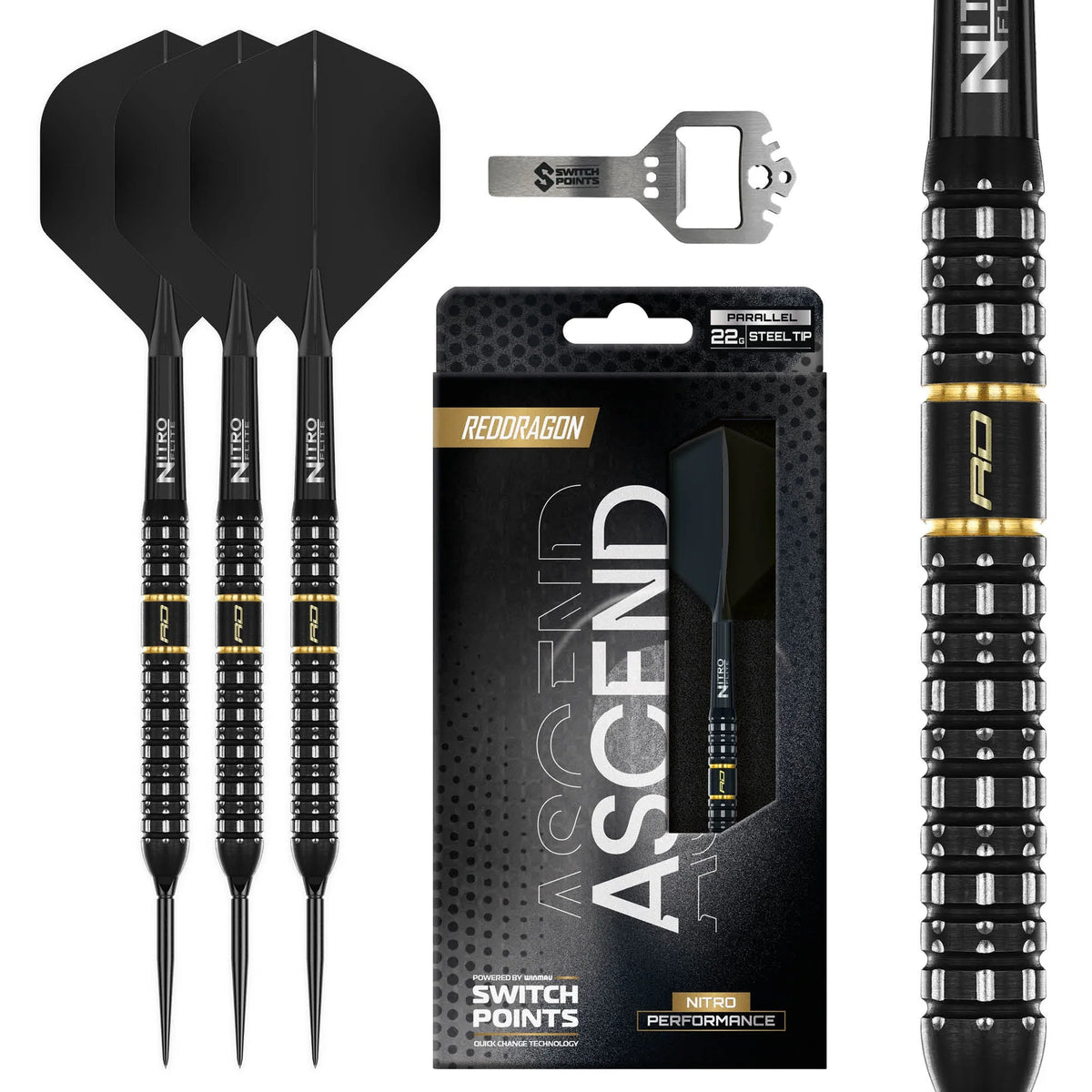 Red Dragon - Ascend Parallel Switch Point - 90% Tungsten Darts