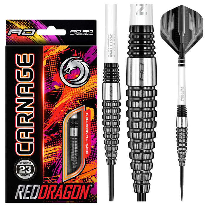 KOTO - Brass Multiset, 12 Darts Fléchettes en Laiton Revêtu Noir (23 Grammes), 4 Sets Flights