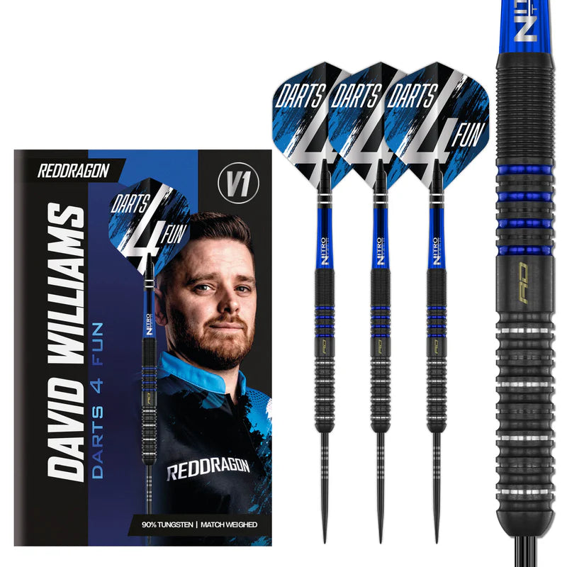 Red Dragon - David Williams 23g Steel Tip Darts - 90% Tungsten Darts