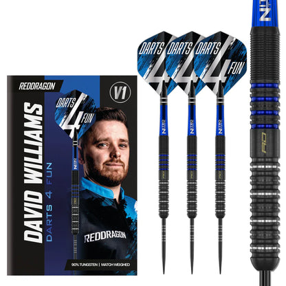 Red Dragon - David Williams 23g Steel Tip Darts - 90% Tungsten Darts