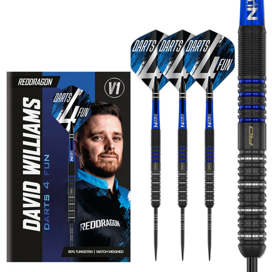 Red Dragon - David Williams 23g Steel Tip Darts - 90% Tungsten Darts