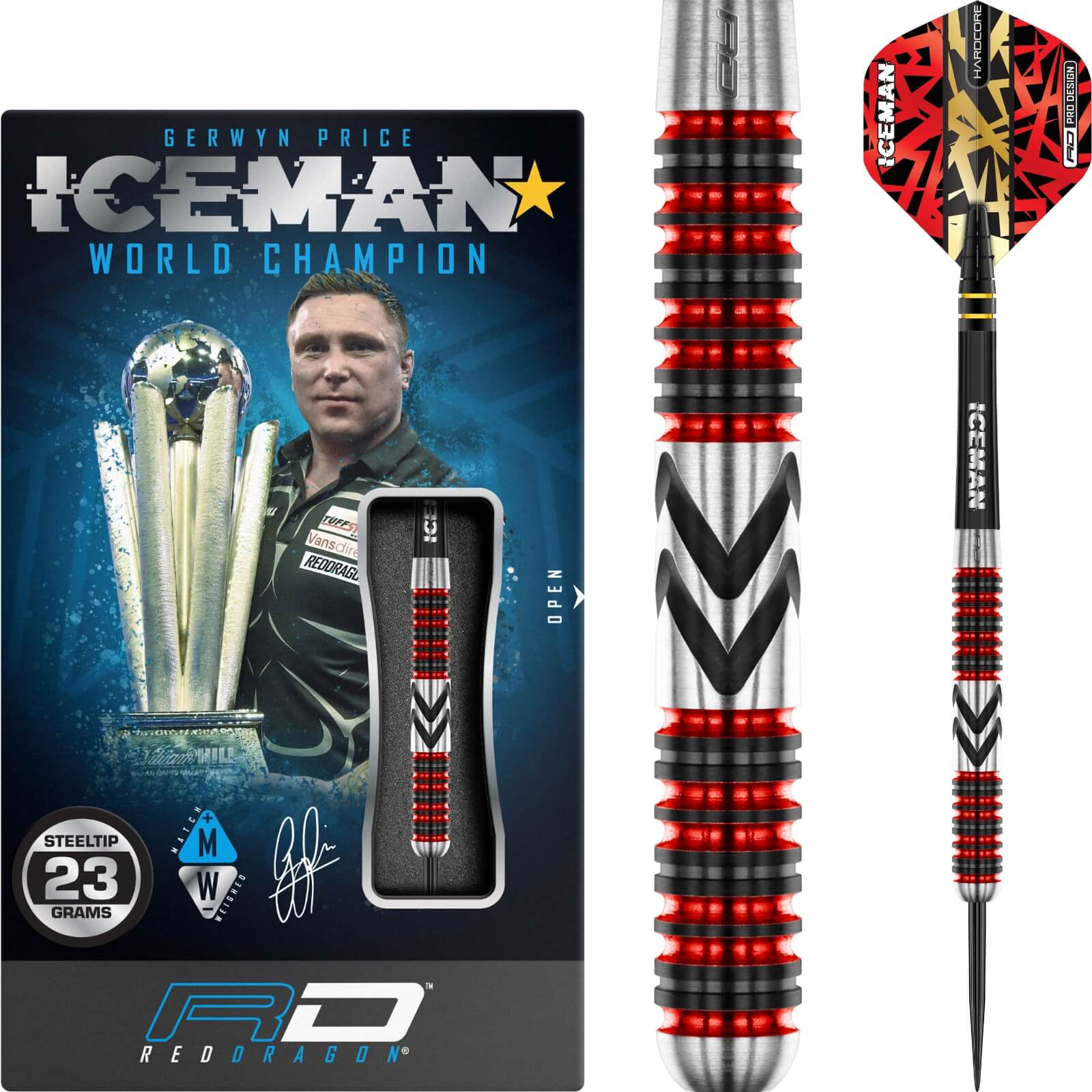 Red Dragon - Gerwyn Price Glacier Darts - 90% Tungsten Darts