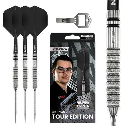 Red Dragon - Gian Van Veen Tour Switch Point - 90% Tungsten Darts