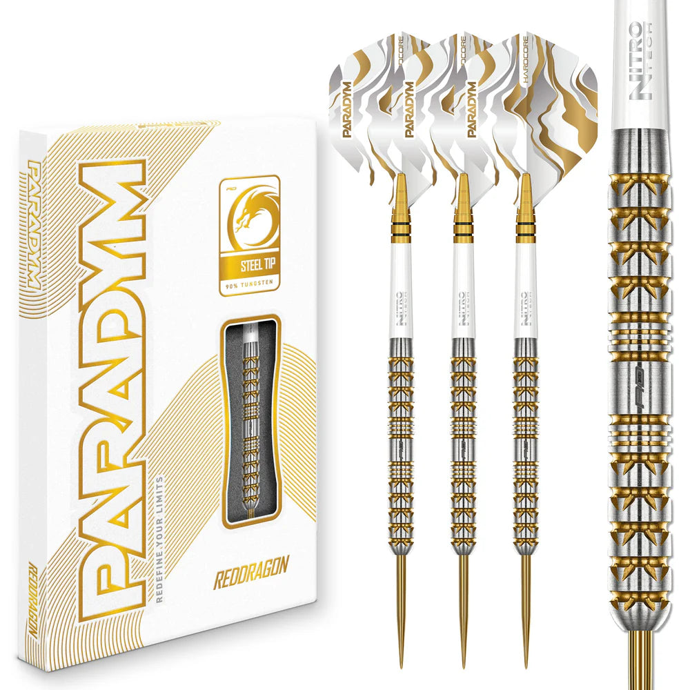 Red Dragon - Paradym Gold and Silver Parallel - 90% Steel Tip Tungsten Darts