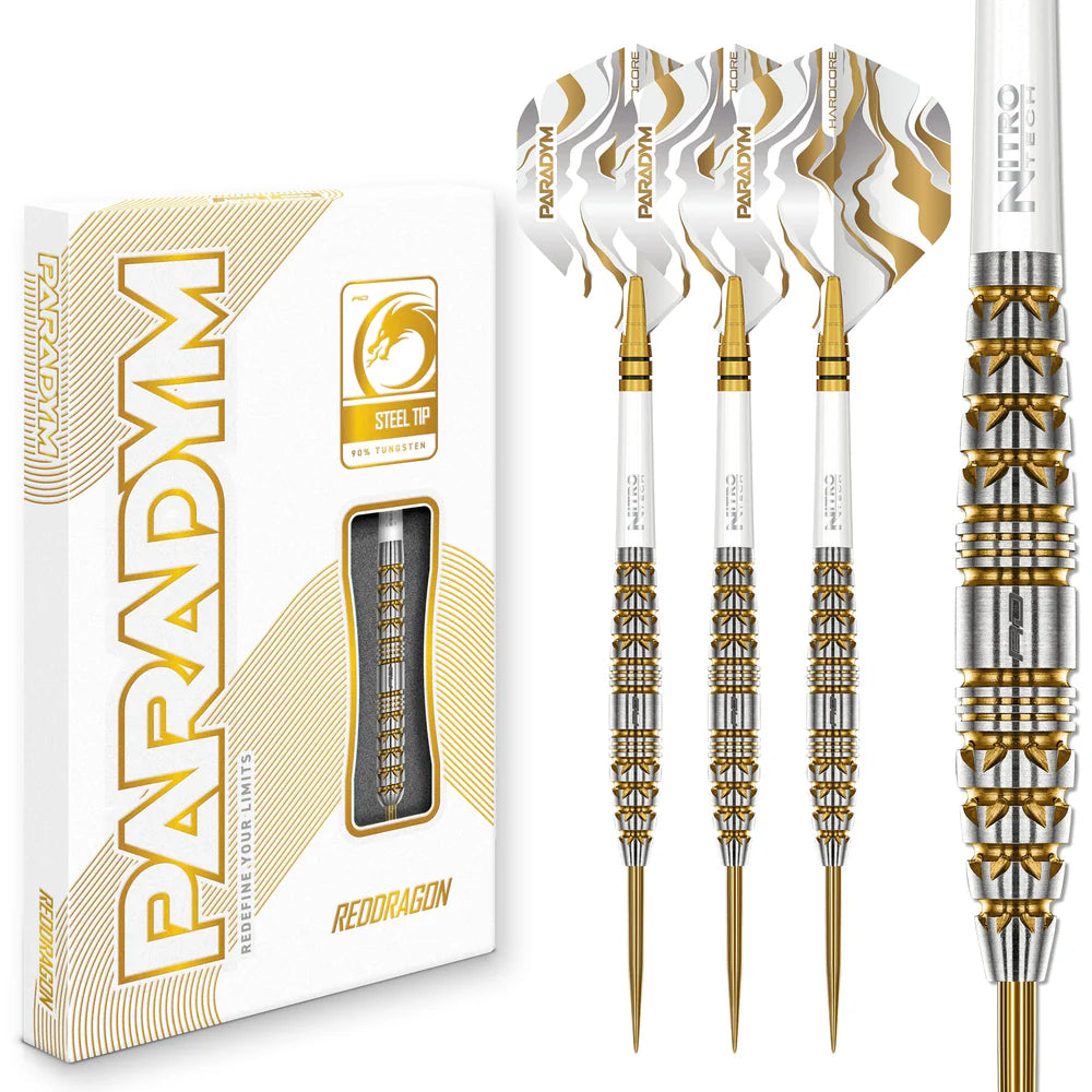 Red Dragon - Paradym Gold and Silver Torpedo - 90% Steel Tip Tungsten Darts
