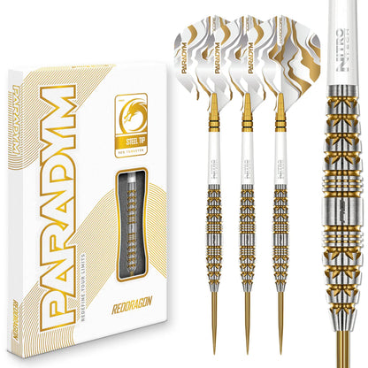Red Dragon - Paradym Gold and Silver Torpedo - 90% Steel Tip Tungsten Darts