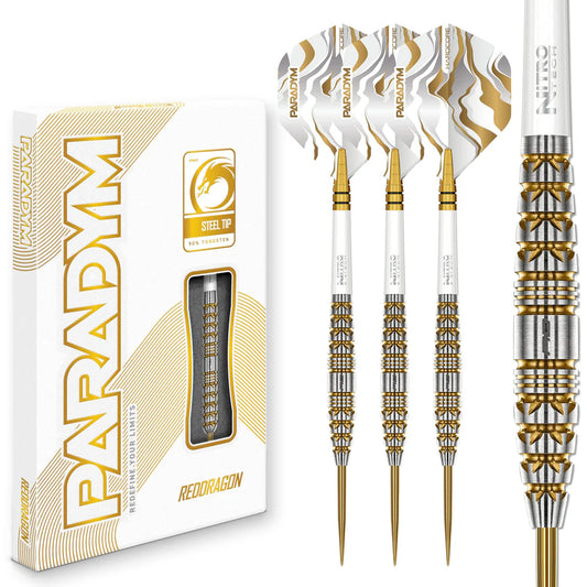 Red Dragon - Paradym Gold and Silver Torpedo - 90% Steel Tip Tungsten Darts