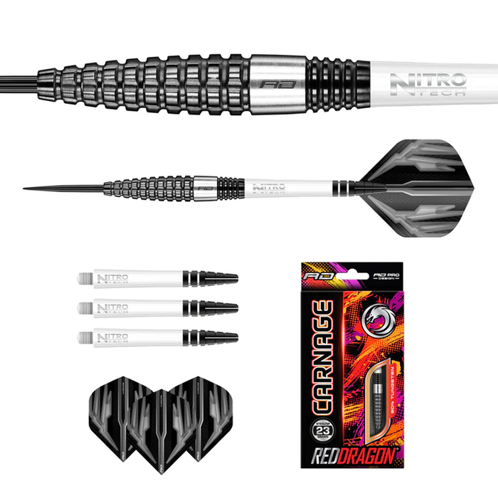 Red Dragon - Carnage 3 Darts - 90% Tungsten Darts