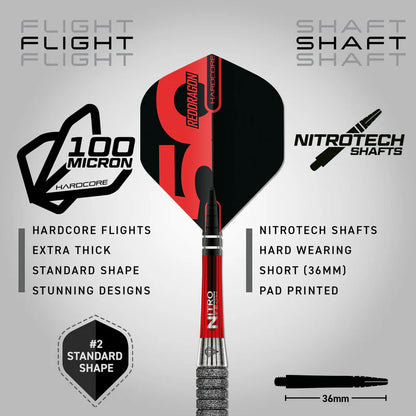 Red Dragon - 50th Anniversary - Element6 C Darts - 90% Tungsten Darts - 25g