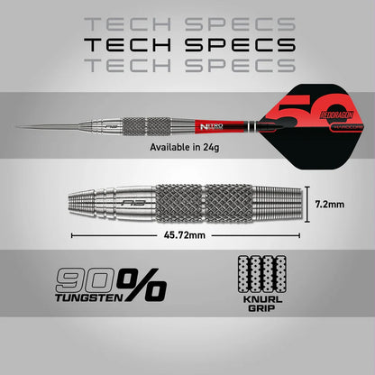 Red Dragon - 50th Anniversary - Grizzly 2 Darts - 90% Tungsten Darts - 24g