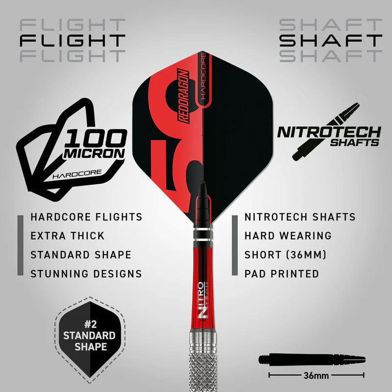 Red Dragon - 50th Anniversary - Grizzly 4 Darts - 90% Tungsten Darts - 25g