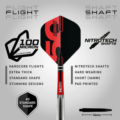 Red Dragon - 50th Anniversary - Hexoset 3 Darts - 85% Tungsten Darts - 25g