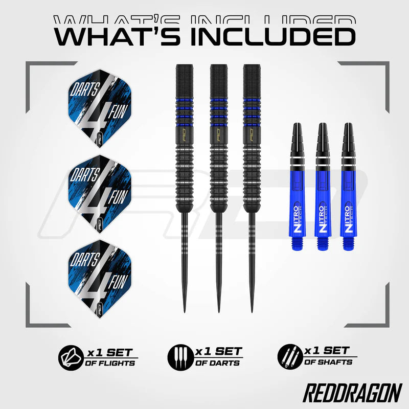 Red Dragon - David Williams 23g Steel Tip Darts - 90% Tungsten Darts