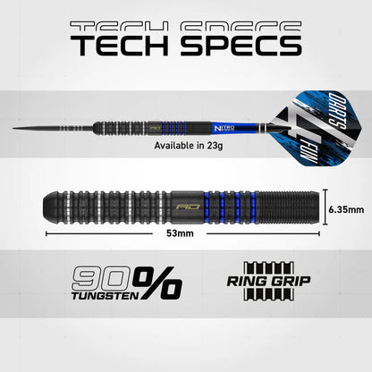 Red Dragon - David Williams 23g Steel Tip Darts - 90% Tungsten Darts