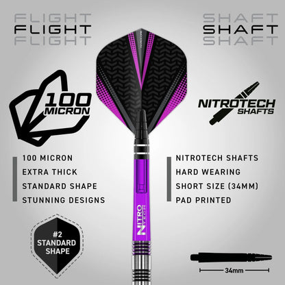 Red Dragon - Gemma Hayter 22g Steel Tip Darts - 90% Tungsten Darts