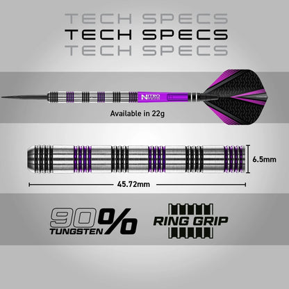 Red Dragon - Gemma Hayter 22g Steel Tip Darts - 90% Tungsten Darts