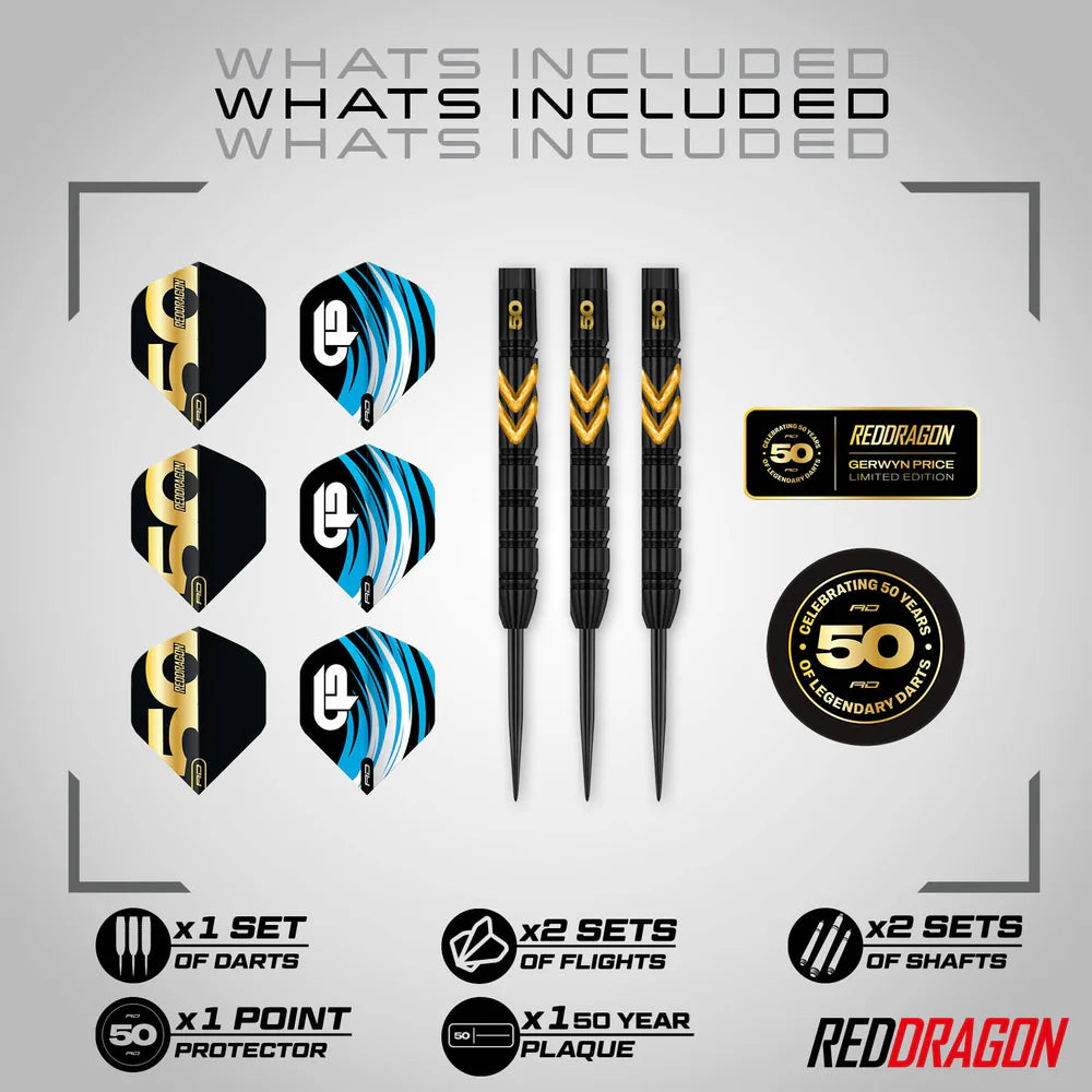 Red Dragon - 23g Gerwyn Price - 50th Anniversary Collectable Box - 90% Tungsten Darts