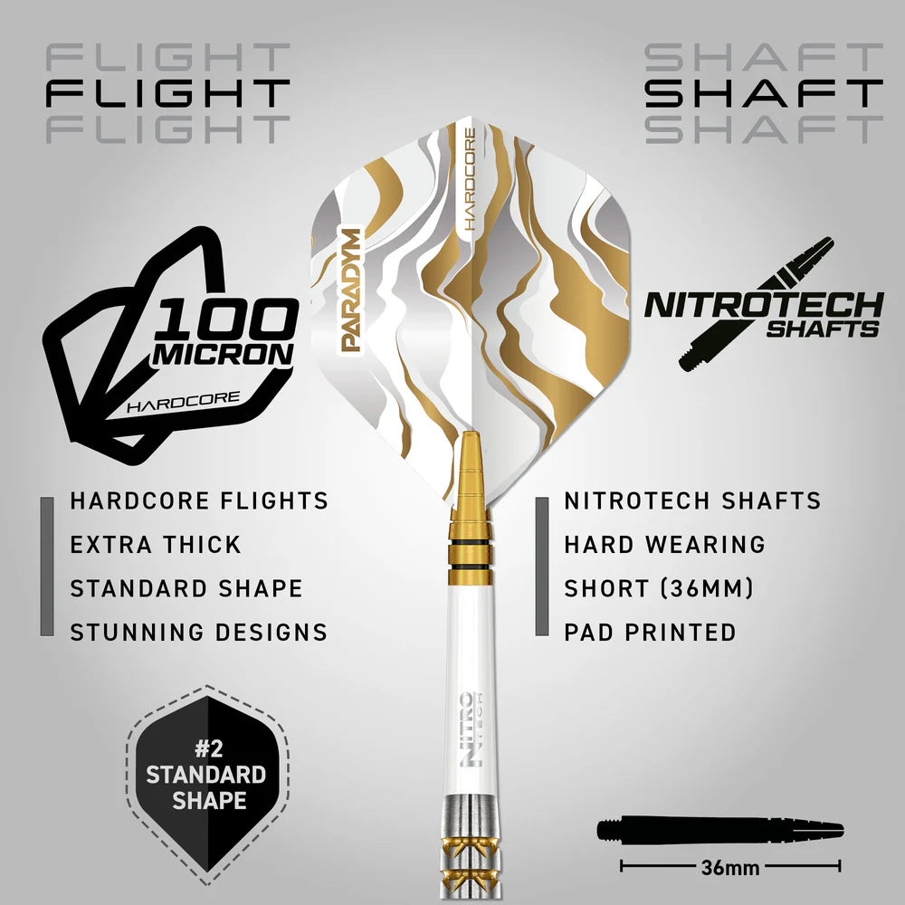 Red Dragon - Paradym Gold and Silver Parallel - 90% Steel Tip Tungsten Darts