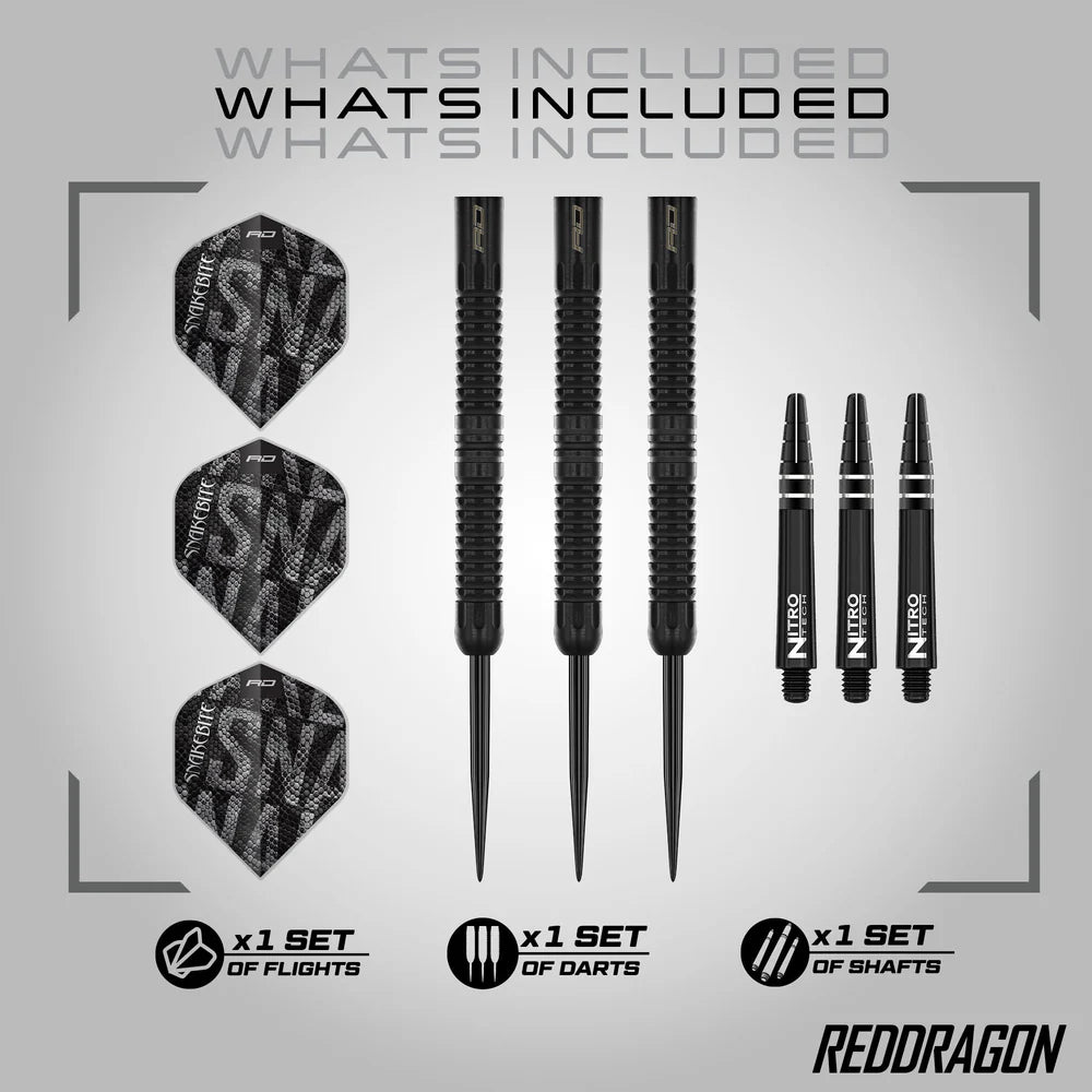 Red Dragon - Peter Wright Black Mamba - 90% Steel Tip Tungsten Darts
