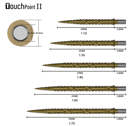 Cuesoul - Touchpoint 2 - Slash Cut Rings - Steel Tip Dart Points (Set of 3)