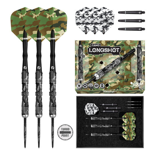 Shot - Camo Longshot Turbo Point - 95% Tungsten Darts