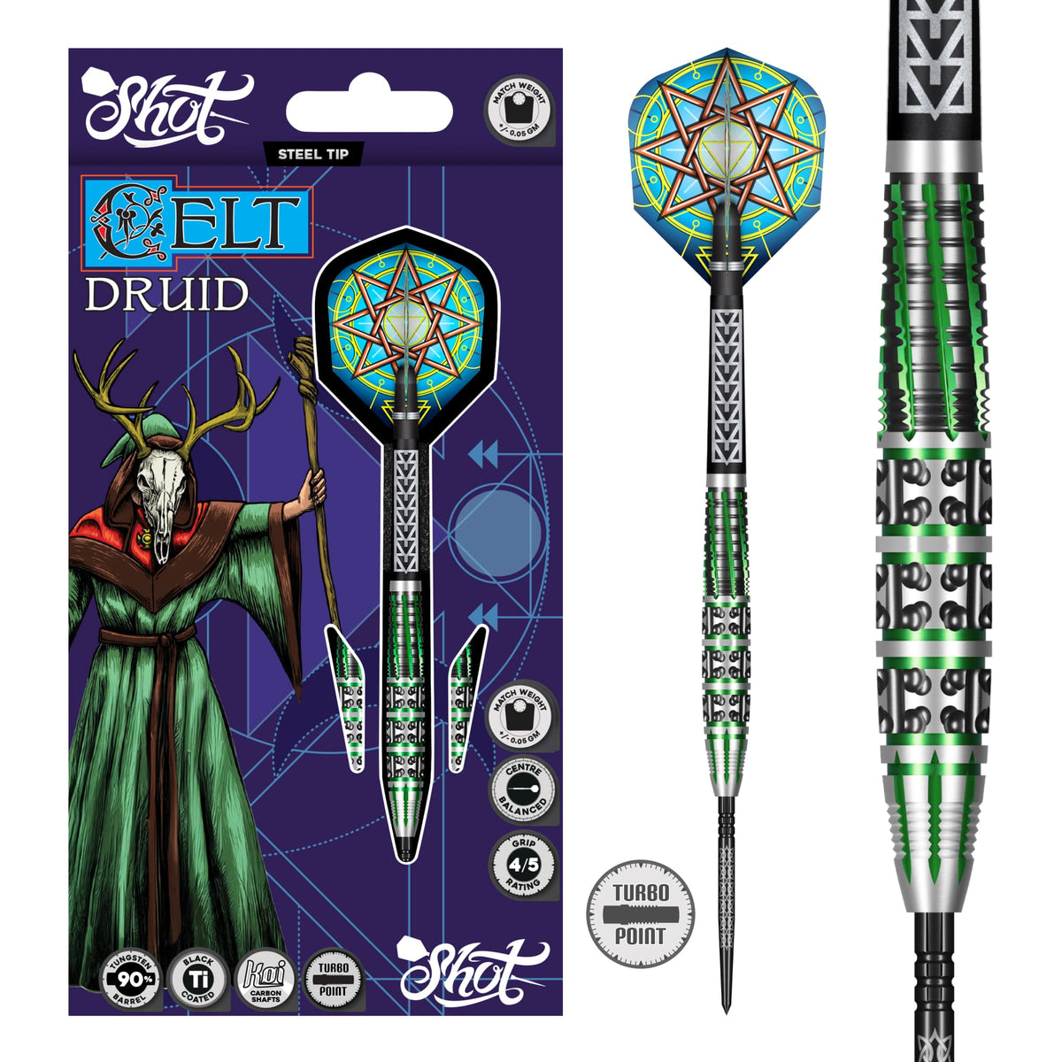 Shot - Celt - Druid Turbo Point - 90% Tungsten Darts