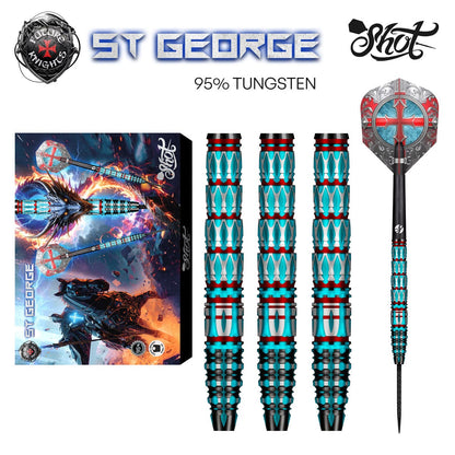 Shot - Future Knights - St George - 95% Tungsten Darts - 23g / 24g / 25g