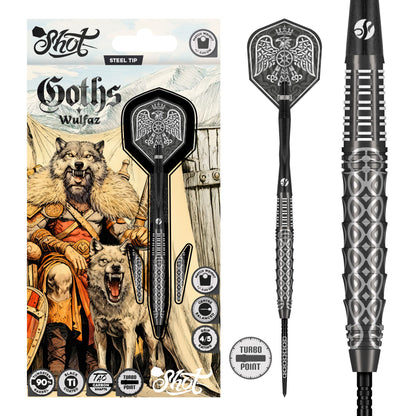 Shot Darts - Goths Wulfaz Turbo Point - 90% Tungsten Darts - 23g / 24g / 25g