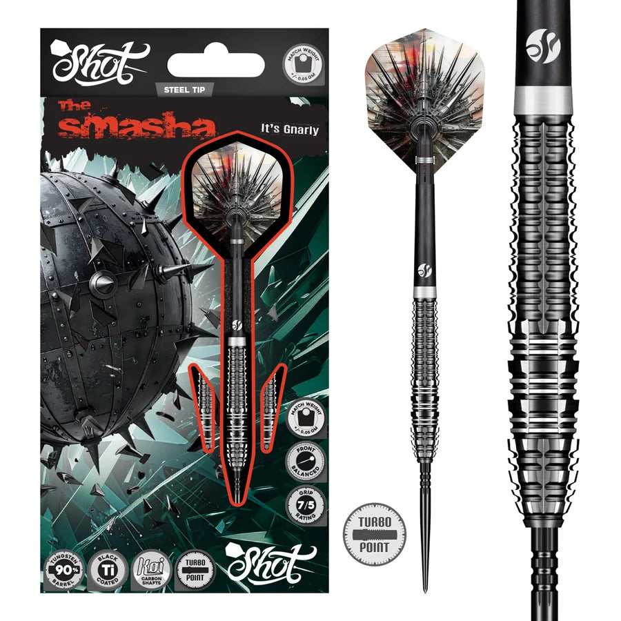 Shot Gnarly Smasha Turbo Point 90% Tungsten Steel Tip Darts