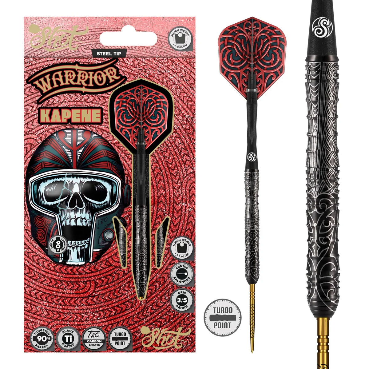 Shot Warrior Kapene Turbo Point 90% Tungsten Steel Tip Darts