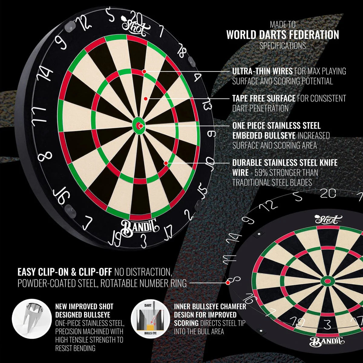 Shot Bandit Dartboard - Gen 4