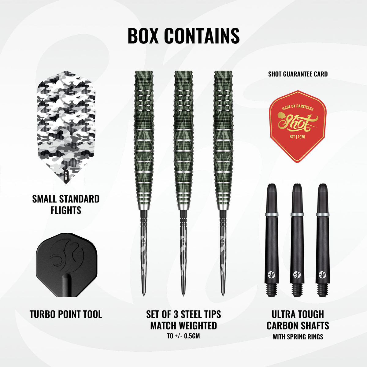 Shot - Camo Ghillie Turbo Point - 90% Tungsten Darts
