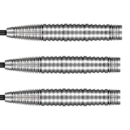 Three silver darts on a white background