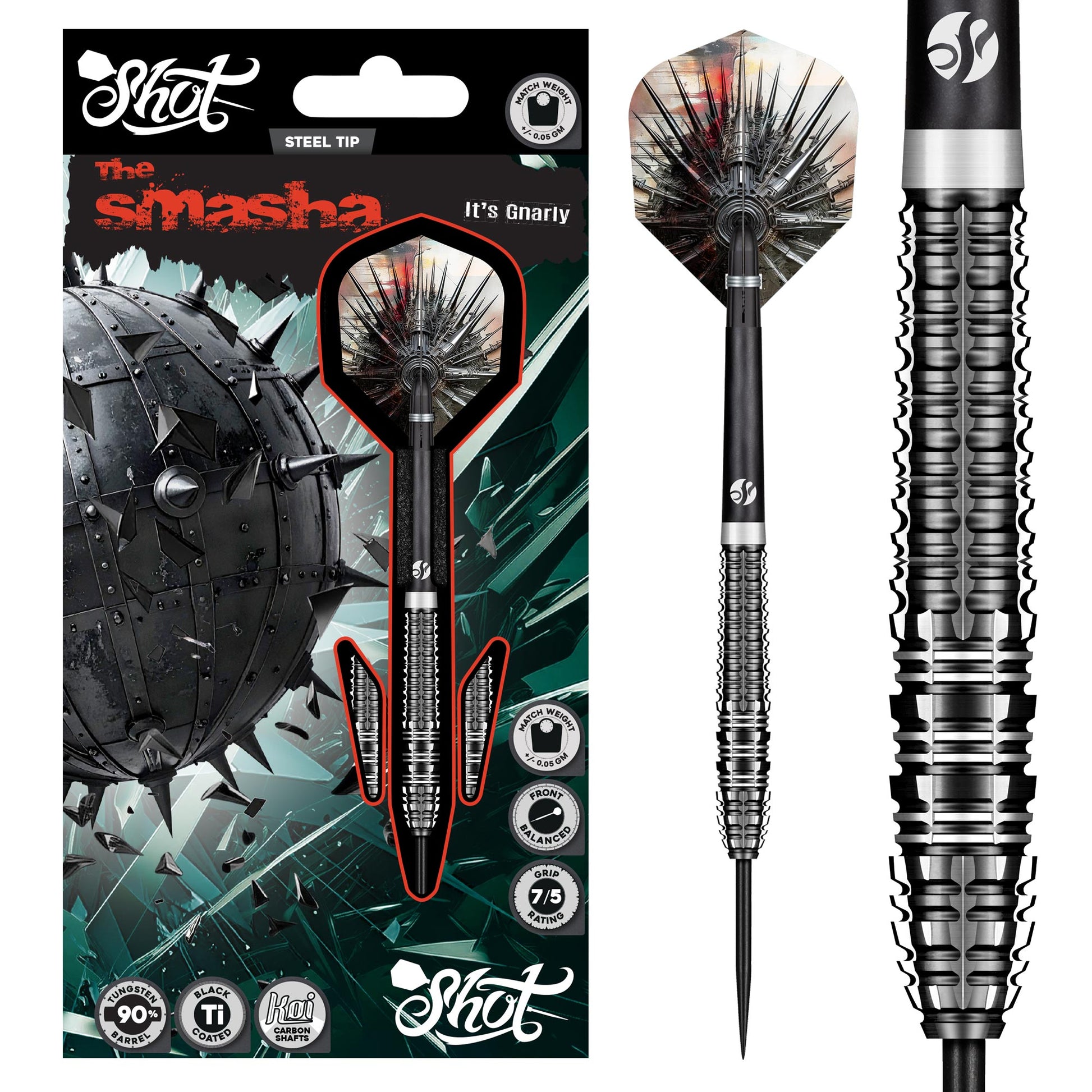 Shot Smasha dart with packaging and additional darts on a white background