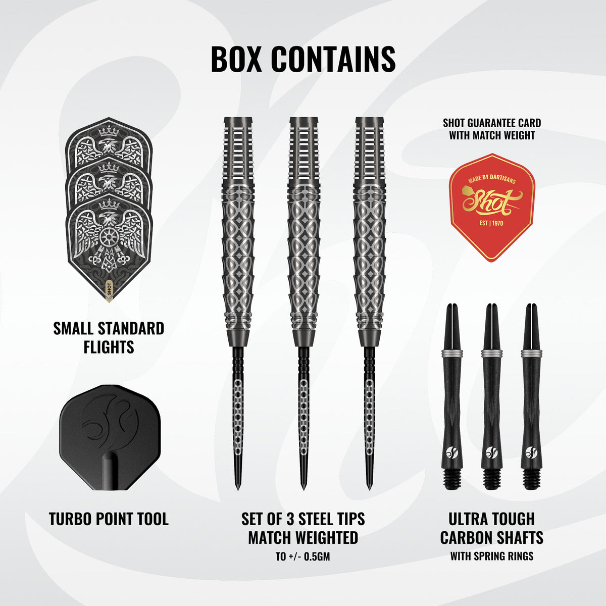 Shot Darts - Goths Wulfaz Turbo Point - 90% Tungsten Darts - 23g / 24g / 25g