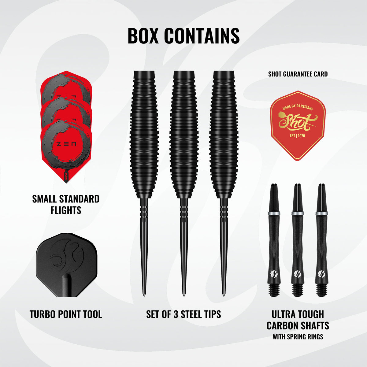 Shot Darts - Zen Bomber - 90% Tungsten Darts - 23g / 24g / 26g