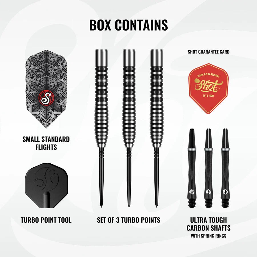 Shot Pro Series Raymond Smith Guru Turbo Point 90% Tungsten Steel Tip Darts