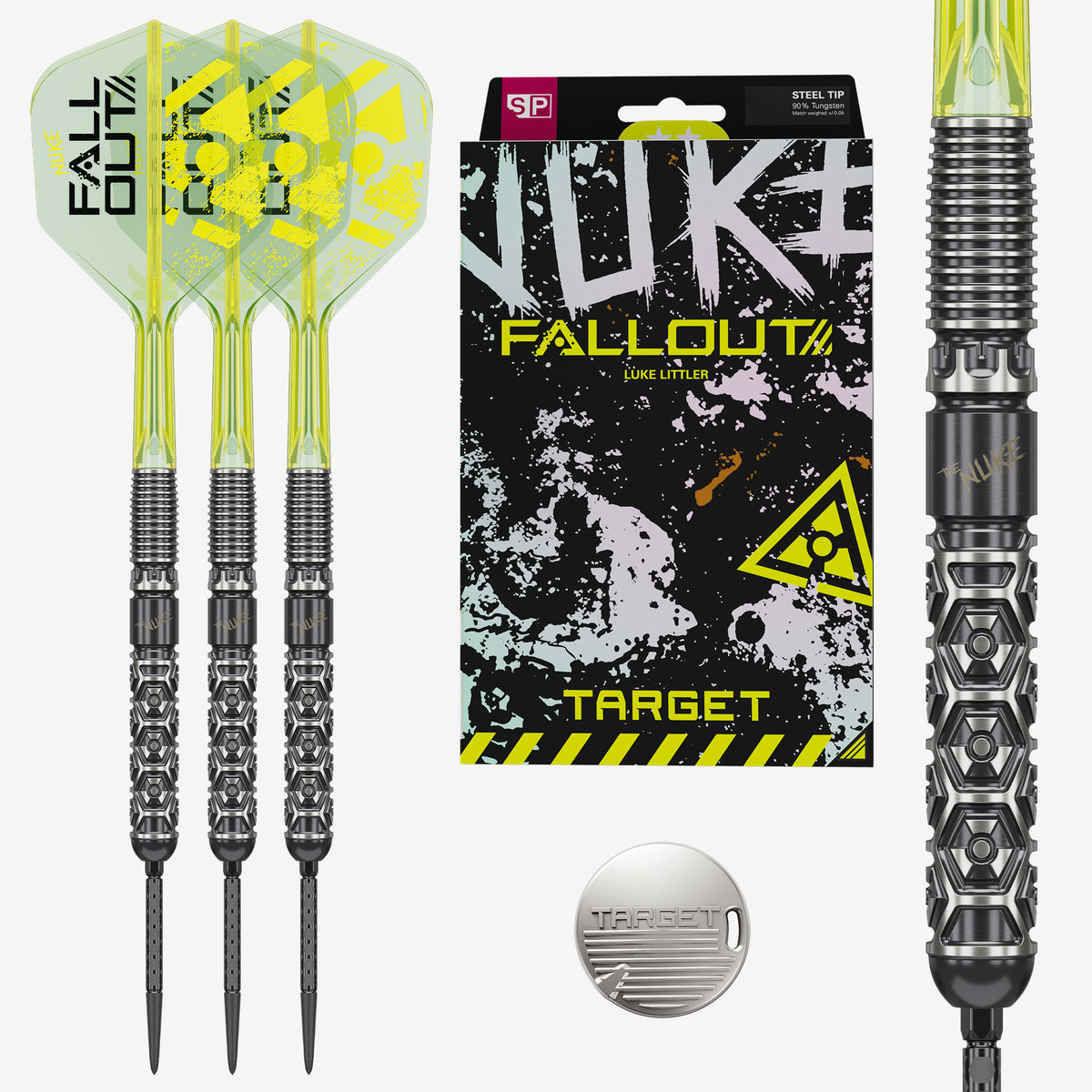 Target Luke Littler Nuke Fallout SP 90% Tungsten Steel Tip Darts 2026