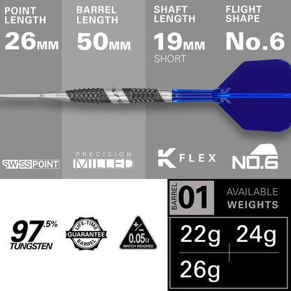 Target - 975 Ultra Marine 01 SP Steel Tip Darts - 97.5% Tungsten
